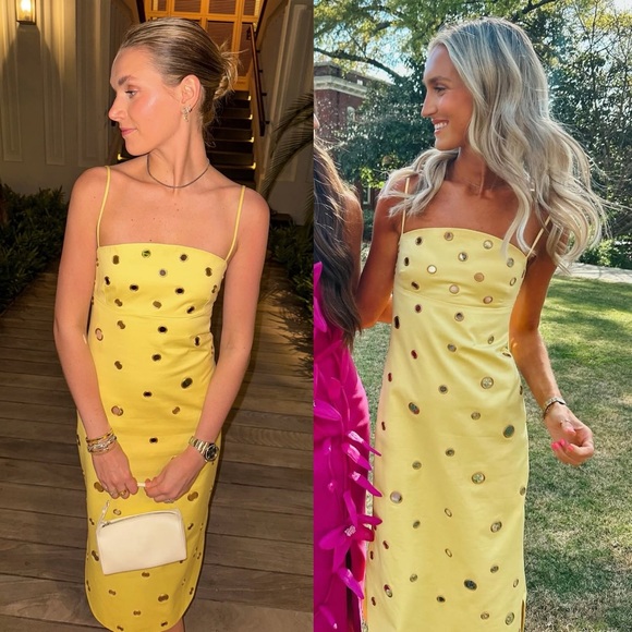 ALEXIS Malia Cotton Midi Dress Yellow NEW with tags - Picture 8 of 9